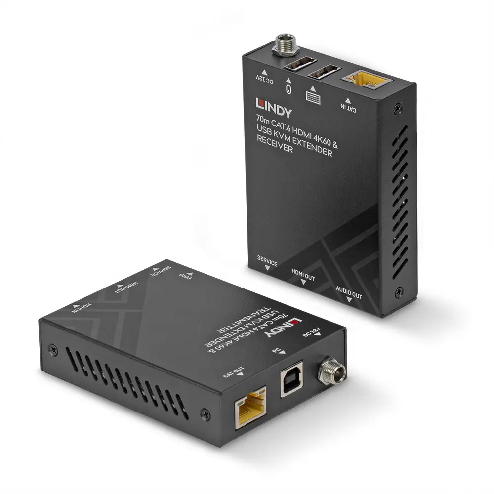 Produktfoto 1 von LINDY 39383, 70m Cat.6 HDMI 4K60, USB & Audio KVM Extender