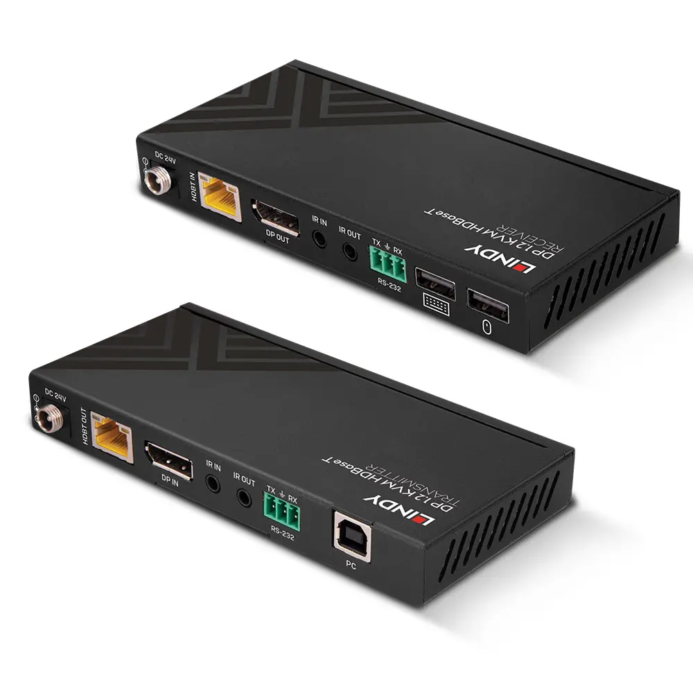 Produktfoto 1 von LINDY 39385, 150m Cat.6 DisplayPort 1.2, USB, IR & RS-232 HDBaseT KVM Extender