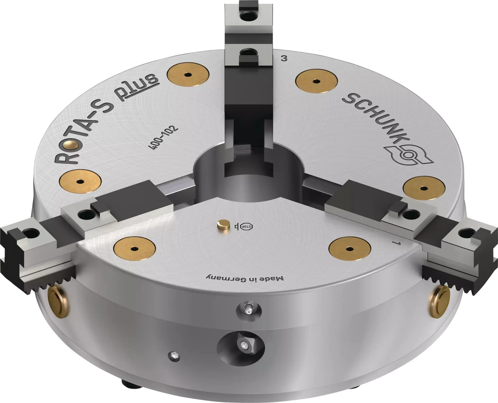 Produktfoto 1 von SCHUNK ROTA-S plus 400 Z380-SFG, Stationäre 3-Backenfutter, manuell betätigt