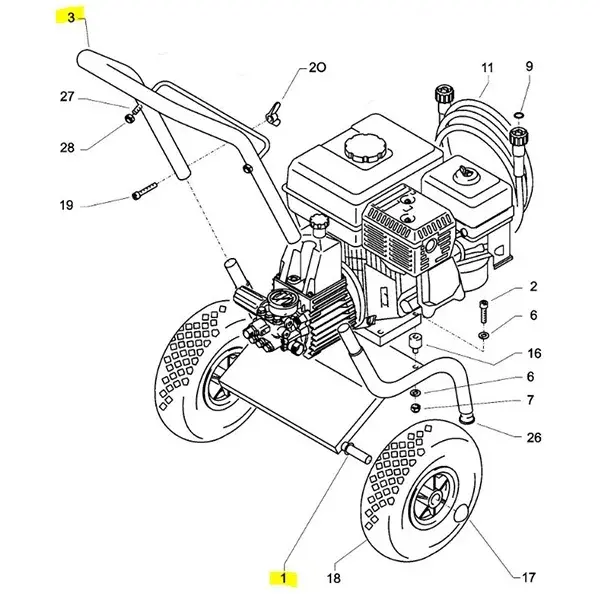 Produktfoto 1 von Kränzle Wagen für B 16/220, incl. Räder/Starlockk. u. Stopfen