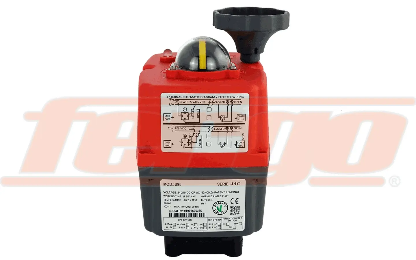 Produktfoto 1 von Fergo J4C S85 Standard Elektrischer Schwenkantrieb 24V-240V AC/DC 85Nm
