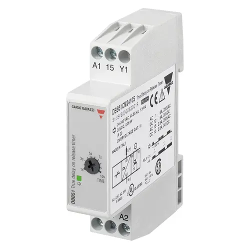 Produktfoto 1 von Carlo Gavazzi DBB51CM2410S, WAHRE VERZÖGERUNG AUF REL.TIM.1MOD-DIN REV.0