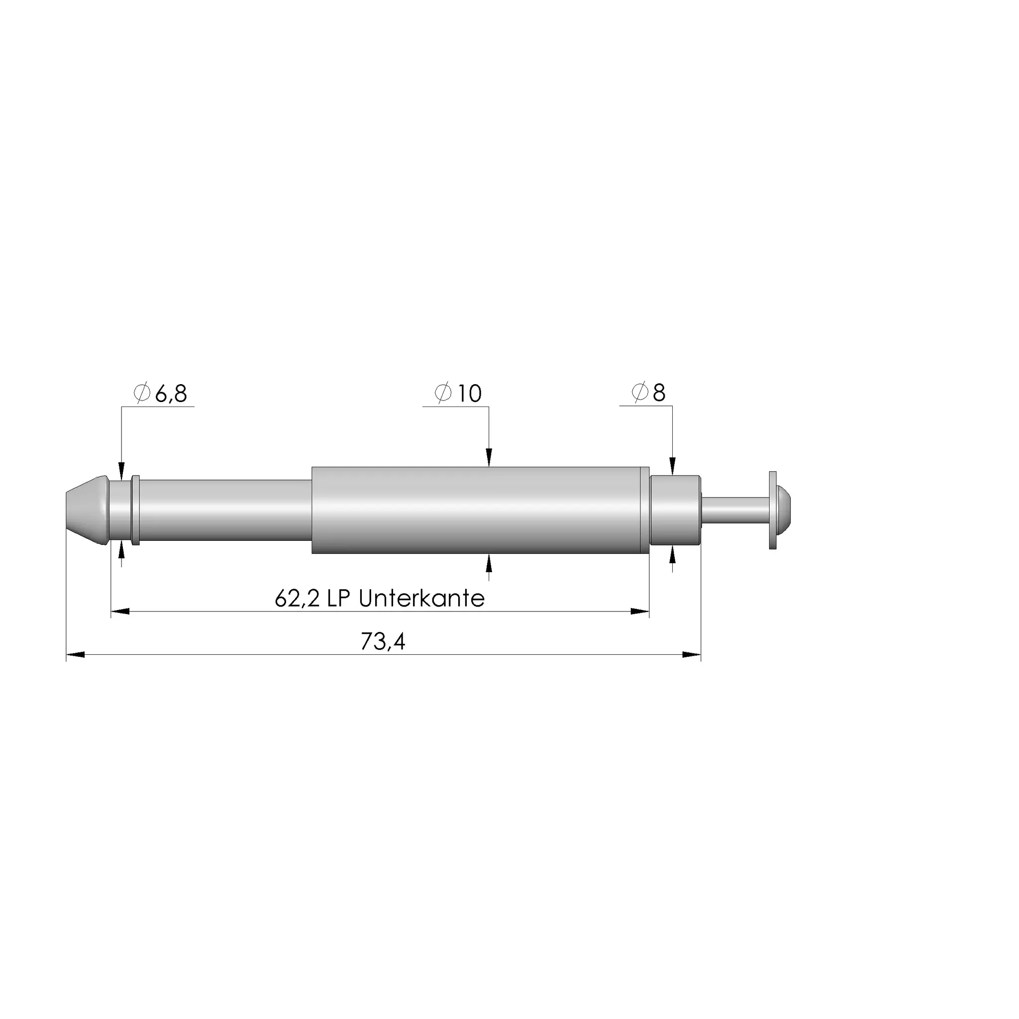 Produktfoto 1 von Ingun MBS-60-08-2,5-06,8, Mechanischer Biegestift, SKU: 42731