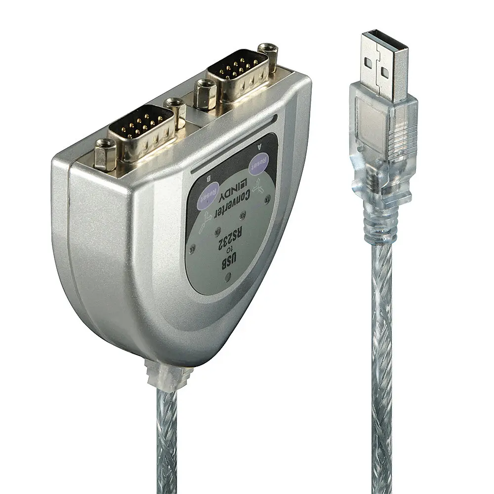 Produktfoto 1 von LINDY 42889, USB auf 2 Port Seriell Konverter