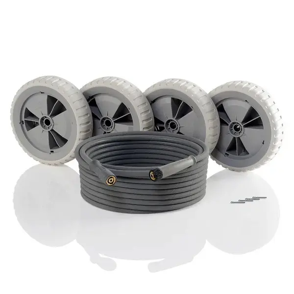 Produktfoto 1 von Kränzle NOM Set für große quadro, Räder D300 weiß, Schlauch grau
