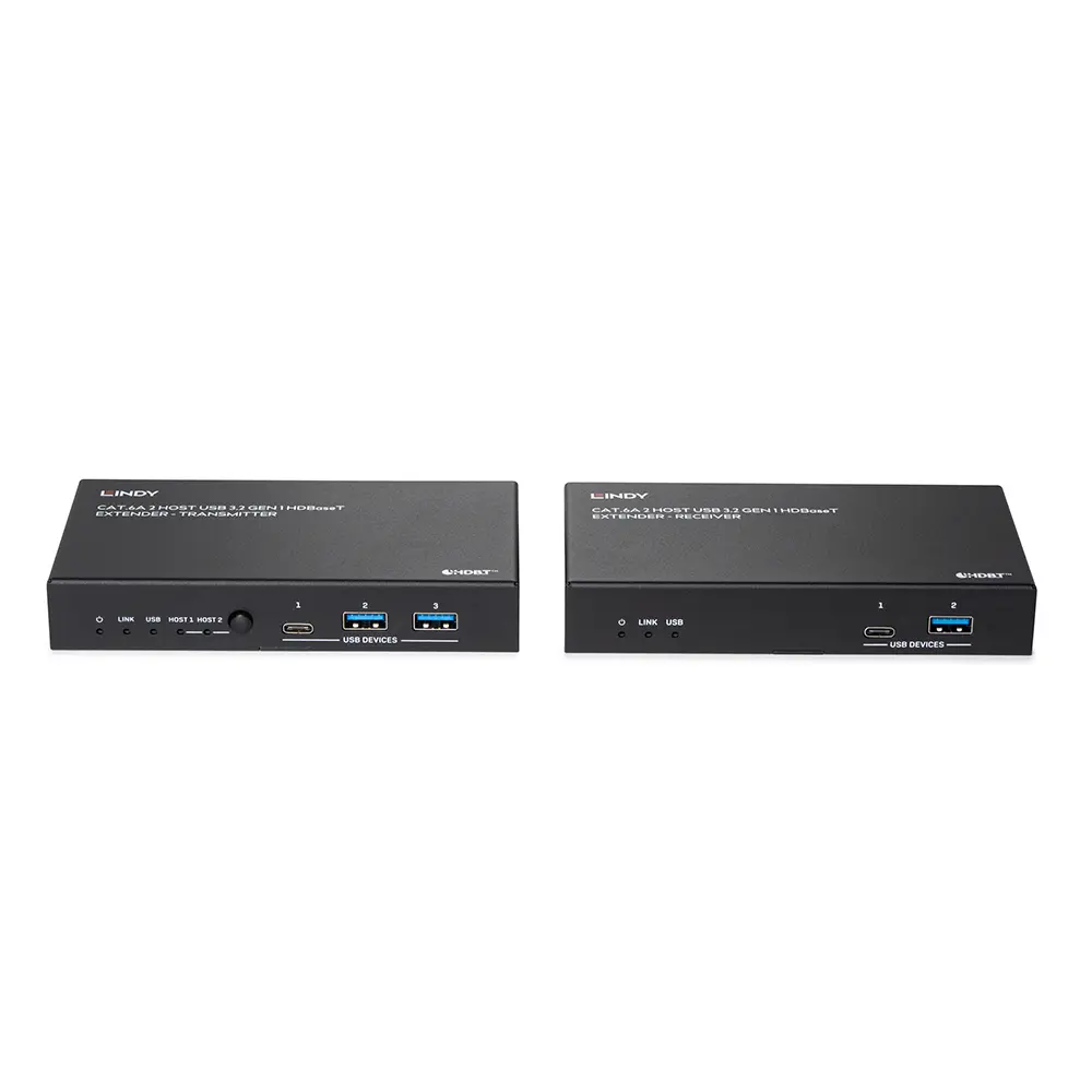 Produktfoto 1 von LINDY 43421, 100m Cat.6A 2 Host USB 3.2 Gen 1 HDBaseT Extender