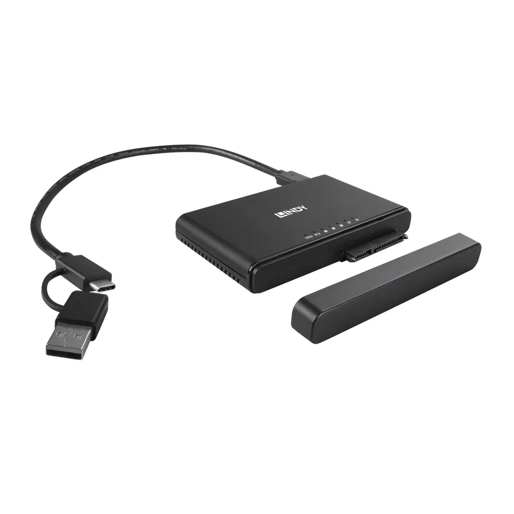 Produktfoto 1 von LINDY 43359, USB 3.2 Typ C auf M.2 NVMe & SATA SSD Docking & Clone Station