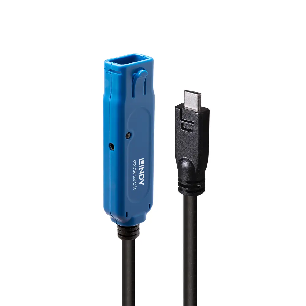 Produktfoto 1 von LINDY 43381, 8m USB 3.2 5Gbit/s C/A Aktivverlängerung Pro