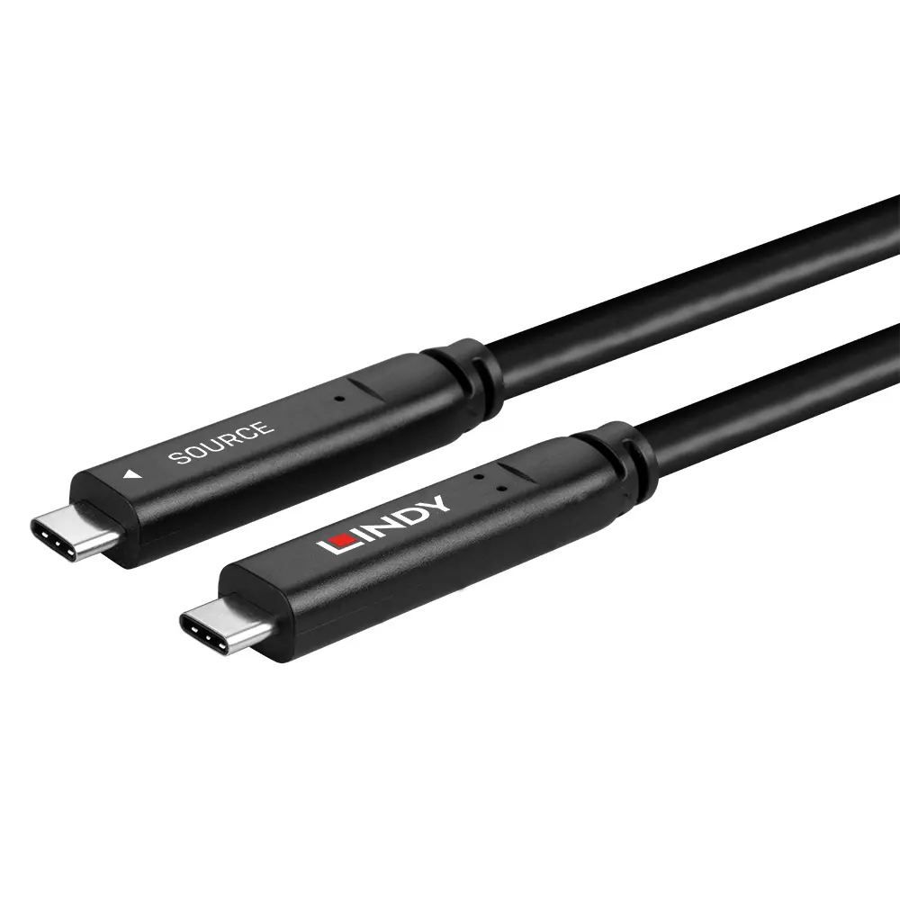 Produktfoto 1 von LINDY 43398, 10m USB 3.2 10Gbit/s & DP 1.4 Typ C Hybridkabel (4 Lanes)
