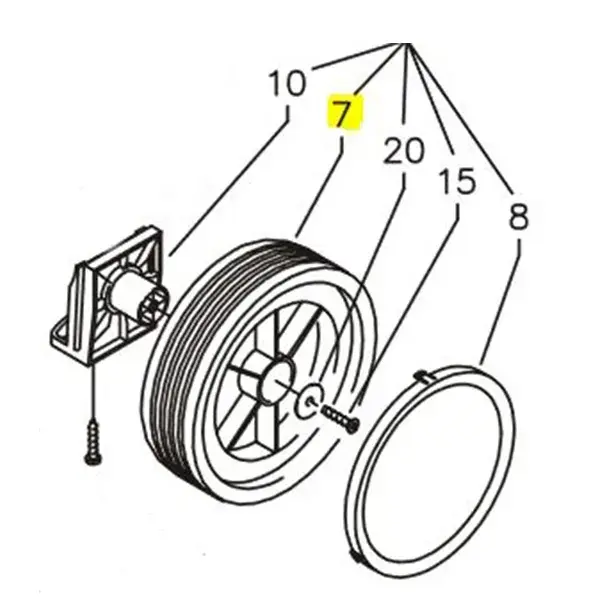 Produktfoto 1 von Kränzle Rad D210 weiß, Kränzle Zubehör und Ersatzteile