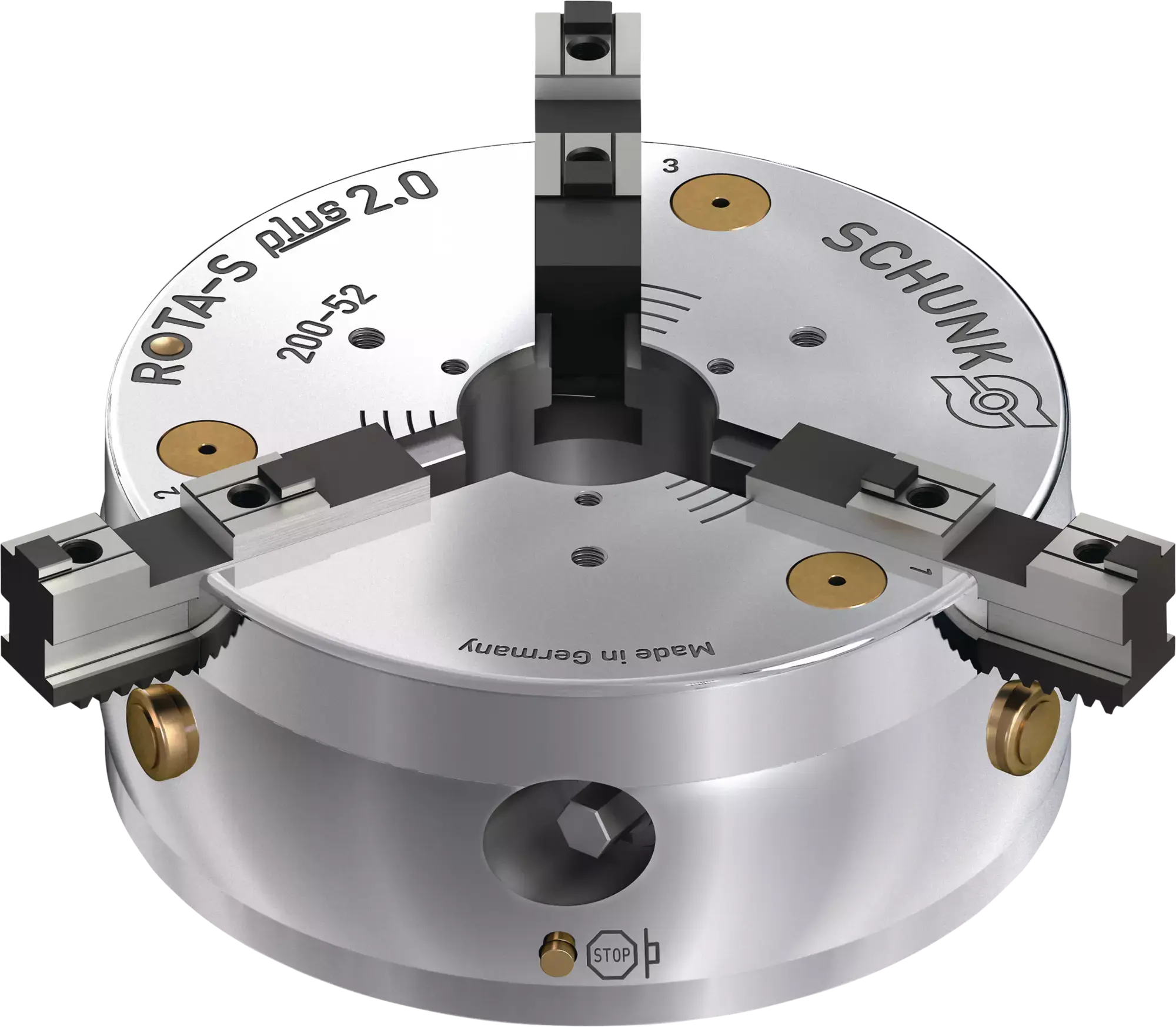 Produktfoto 1 von SCHUNK ROTA-S plus 2.0 200 Z185-SFG, Stationäre 3-Backenfutter, manuell betätigt