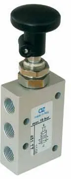 Produktfoto 1 von AZ Pneumatica 451 TT, Wegeventil 5/2 1/8" Taster, 2 Stellungen, SKU: 05.216.4