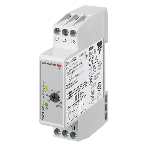 Produktfoto 1 von Carlo Gavazzi DPA53CM23, DPA53CM23 3-PHASEN-FOLGE-/PHASENVERLUST-RELAIS REV.1