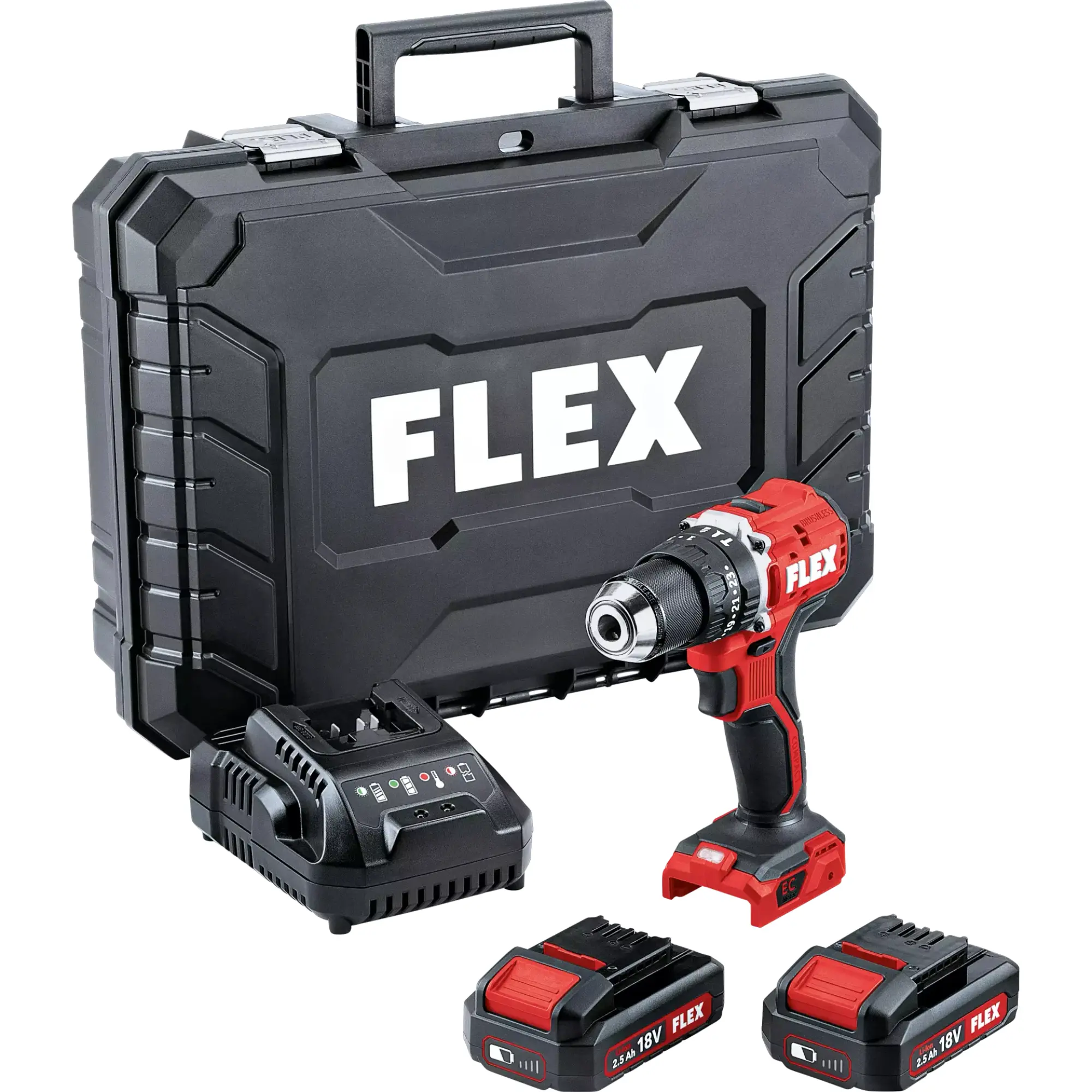 Produktfoto 1 von FLEX Tools 519057, Akku Schlagbohrschrauber PD 2G 18.0 EC 2x 2,5Ah