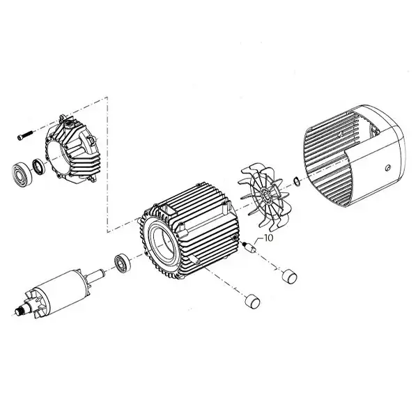 Produktfoto 1 von Kränzle Motor 230V / 50 Hz komplett, ohne Elektrik