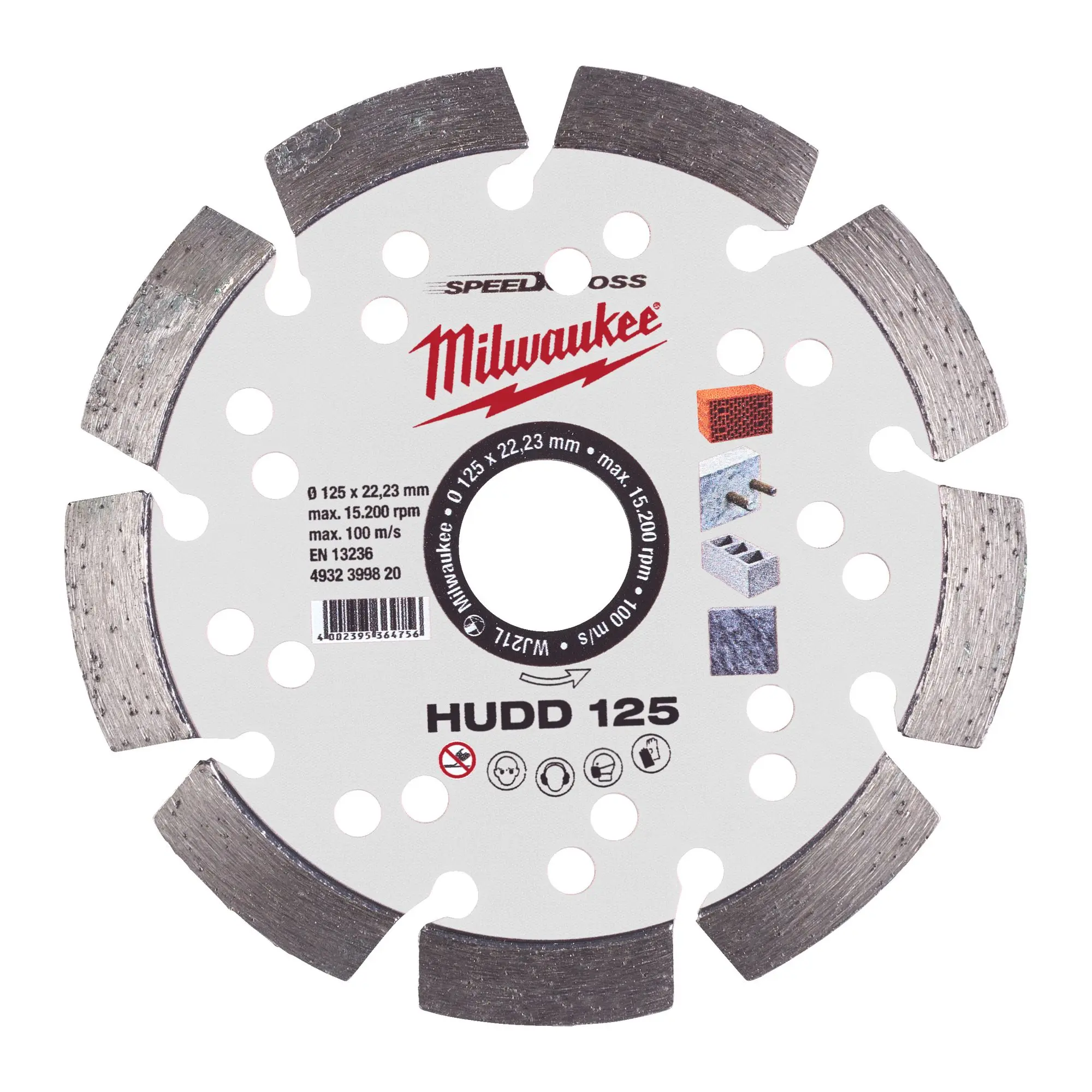 Produktfoto 1 von Milwaukee Speedcross Diamanttrennscheibe HUDD 125 mm für harte Materialien