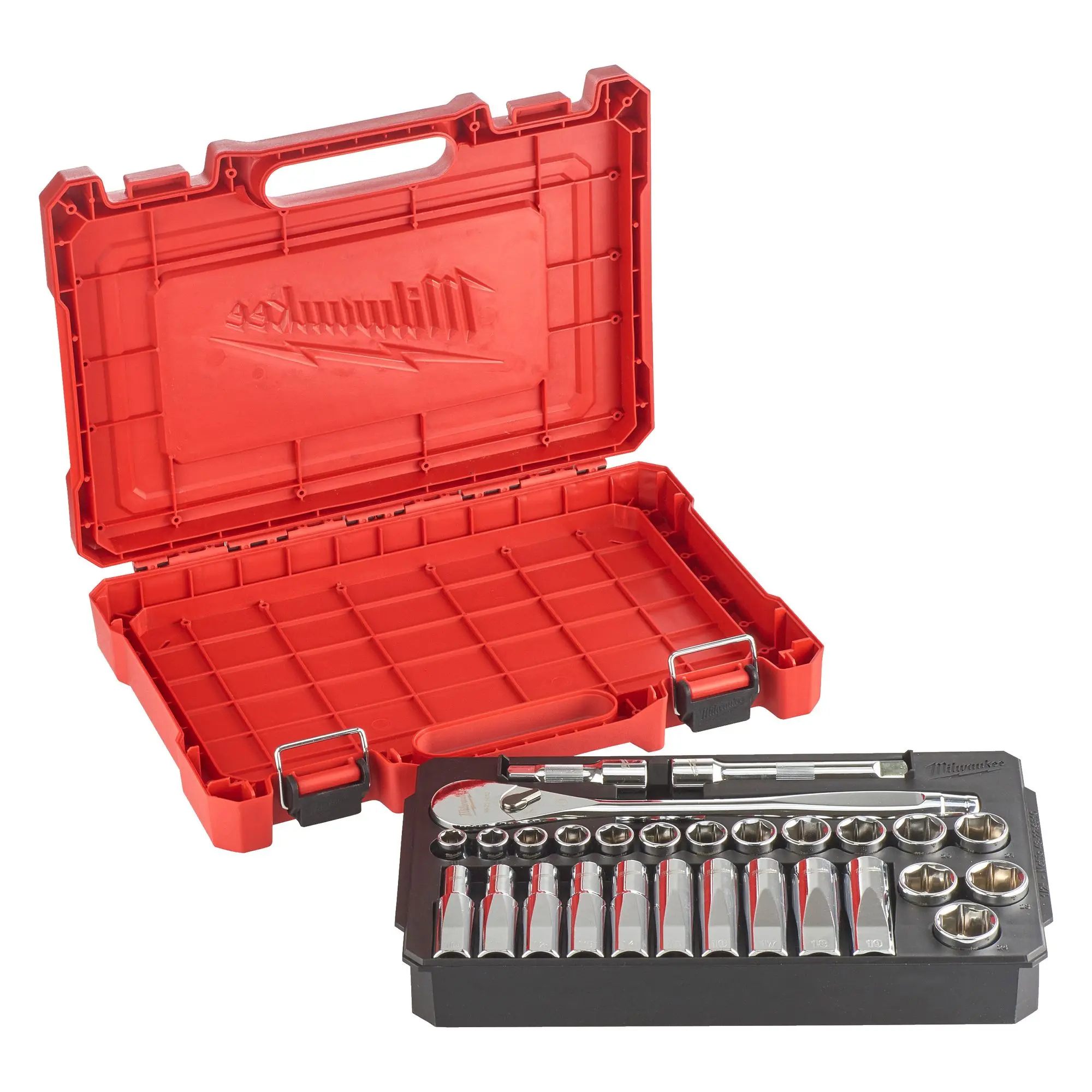 Produktfoto 1 von Milwaukee Ratschen- und Steckschlüsselsatz 1/2" 28-teilig, SKU: 4932471864