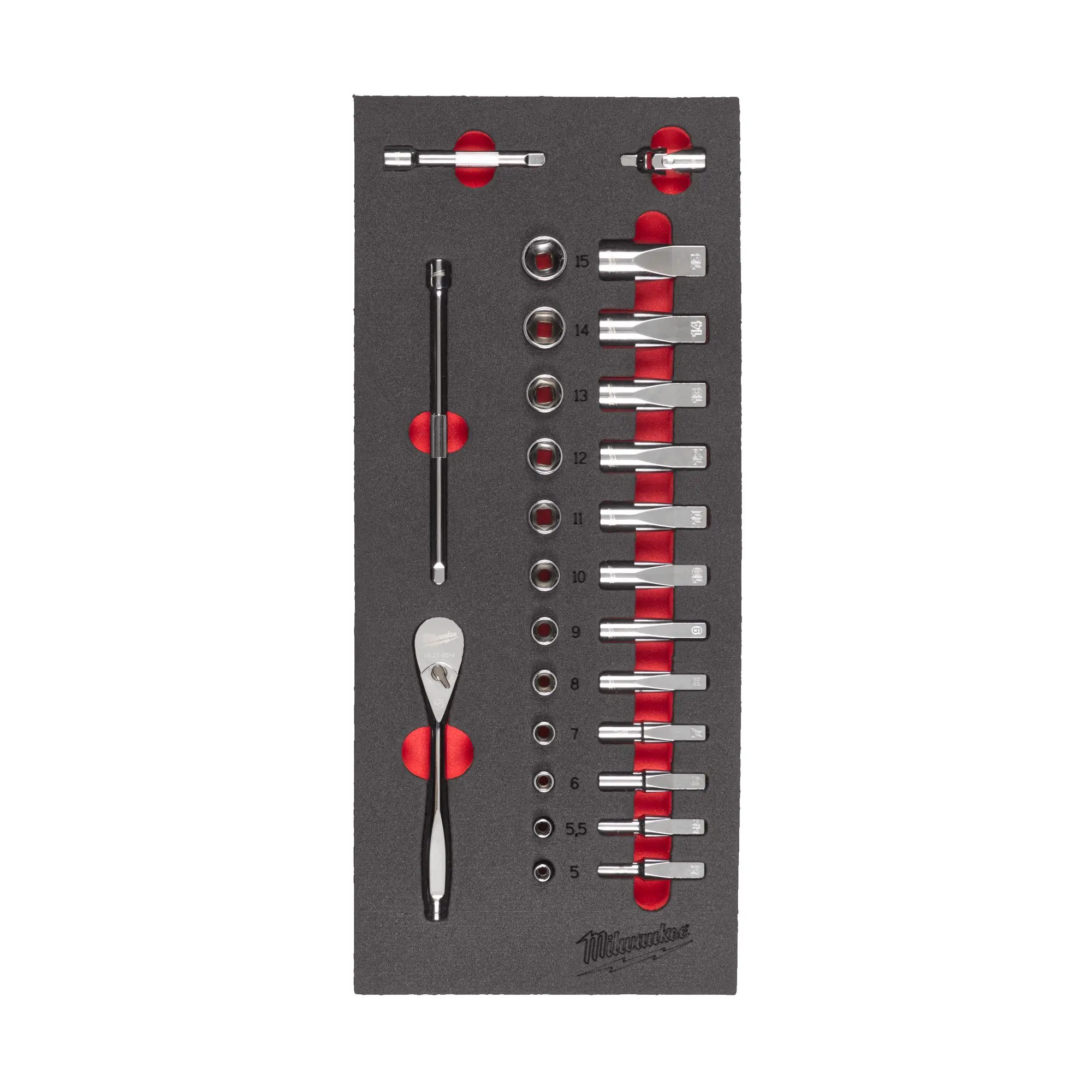 Produktfoto 1 von Milwaukee 1/4" Ratschen- & Steckschlüsseleinsätze Einlage 28 tlg.
