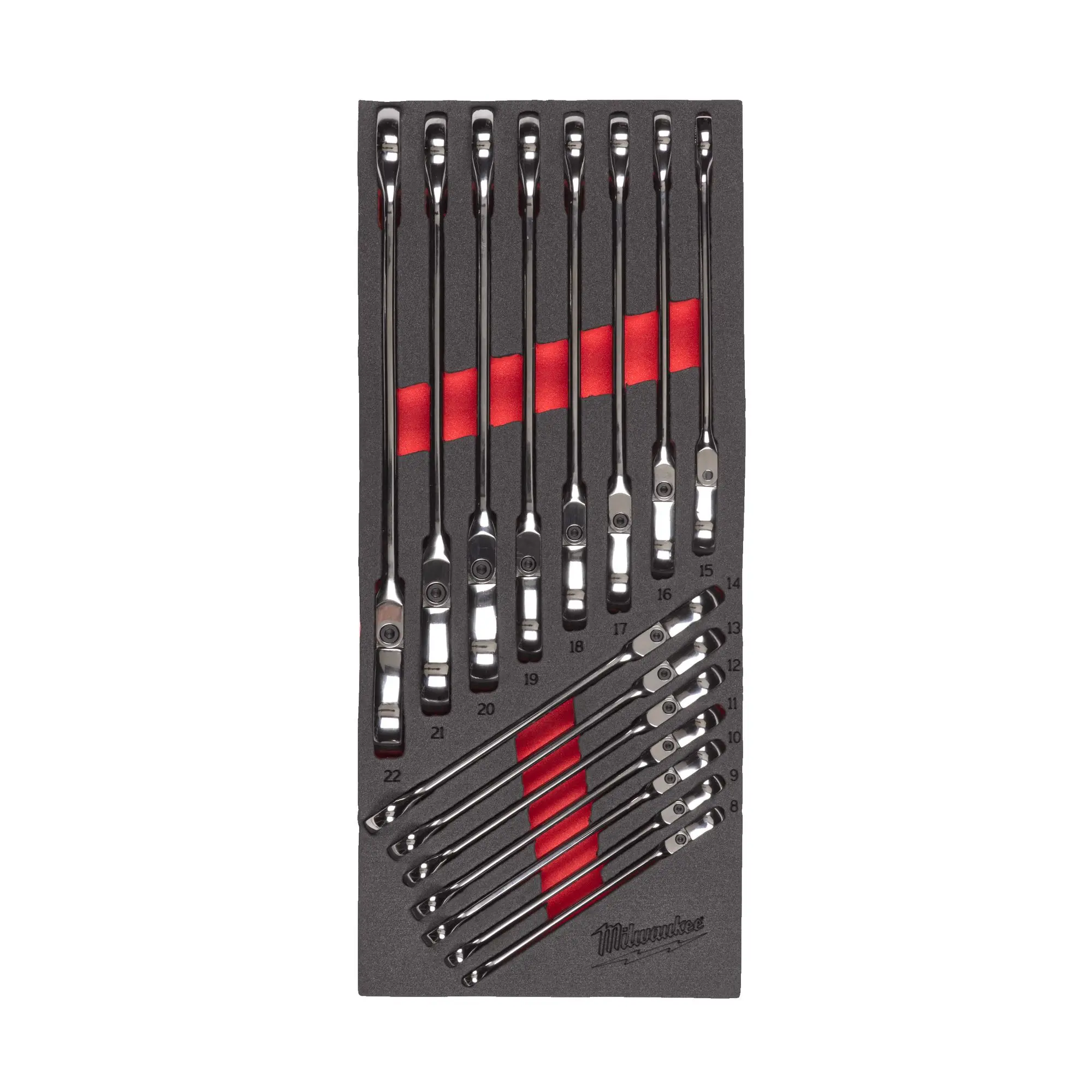 Produktfoto 1 von Milwaukee MAX BITE Gelenk-Ratschen-Ringmaulschlüssel Einlage15 tlg.