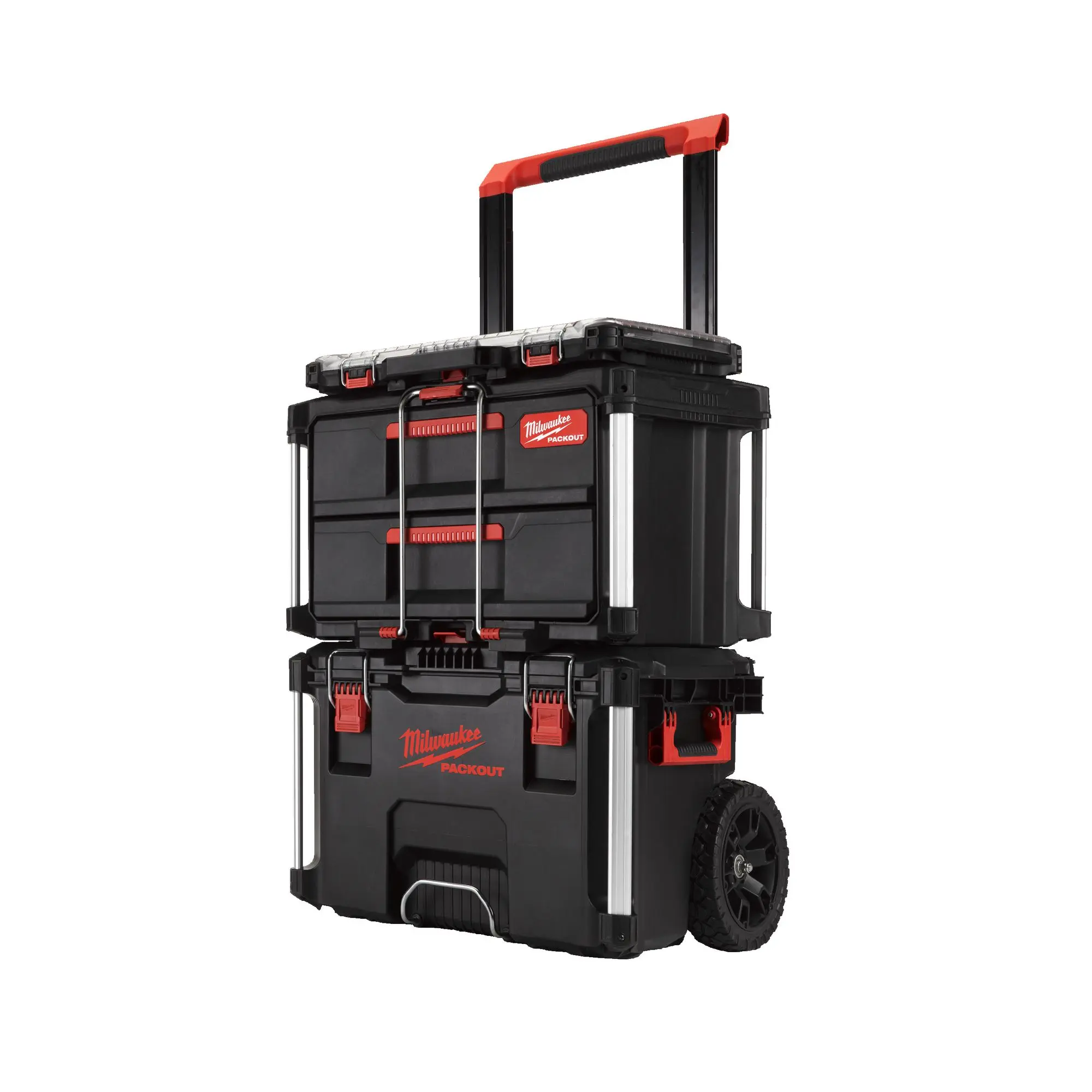 Produktfoto 1 von Milwaukee PACKOUT Starter-Set 3tlg. Trolley mit Koffer, Organizer, Schubladenbox
