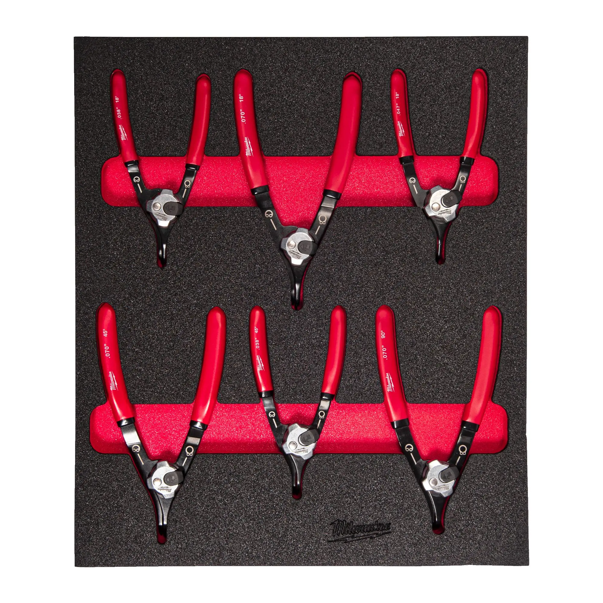 Produktfoto 1 von Milwaukee 6-teilige Einlage für Werkstattwagen 78cm Sicherungsringzangen Einlage