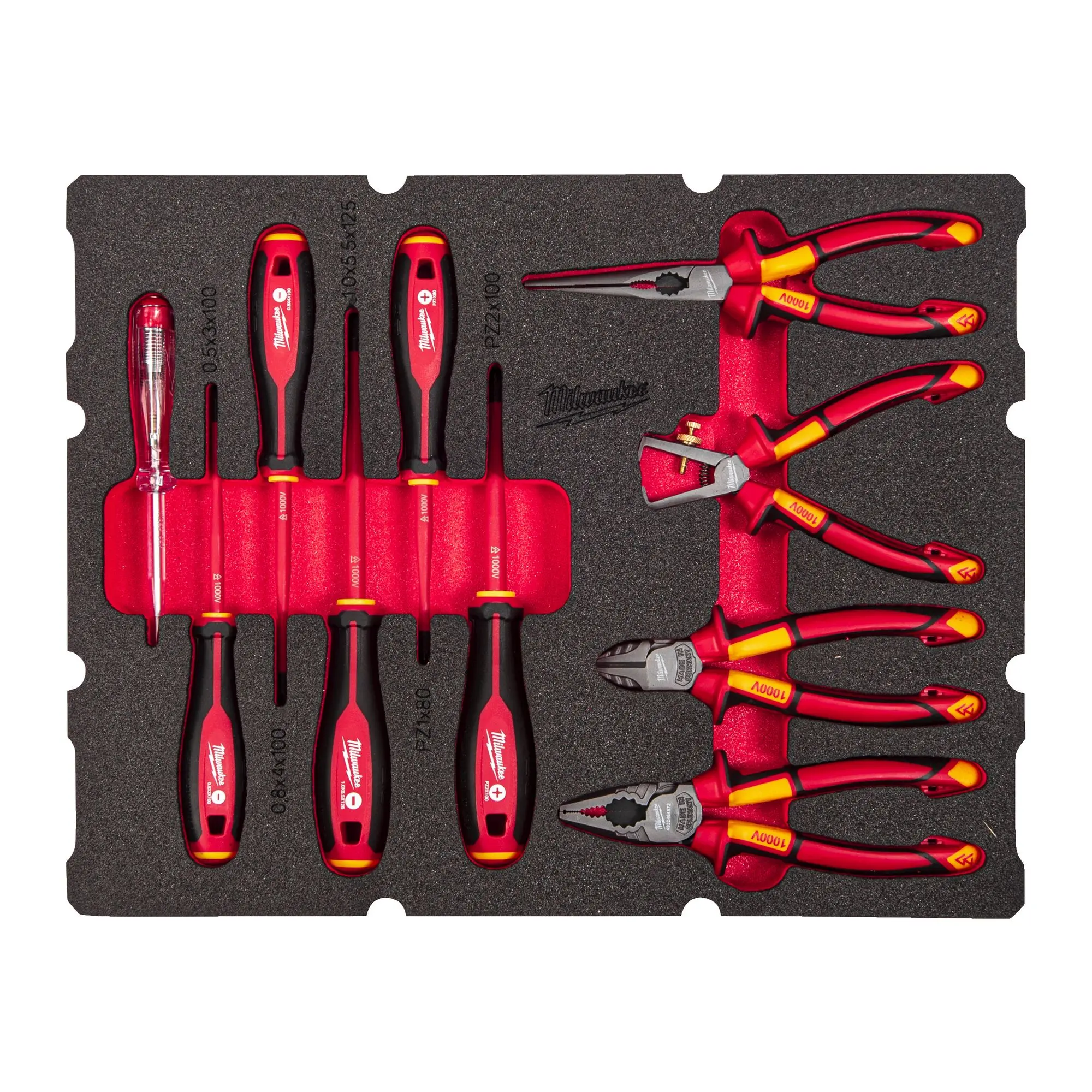 Produktfoto 1 von Milwaukee 10-teilige Einlage für PACKOUT Koffer mit Schubladen VDE Zangen