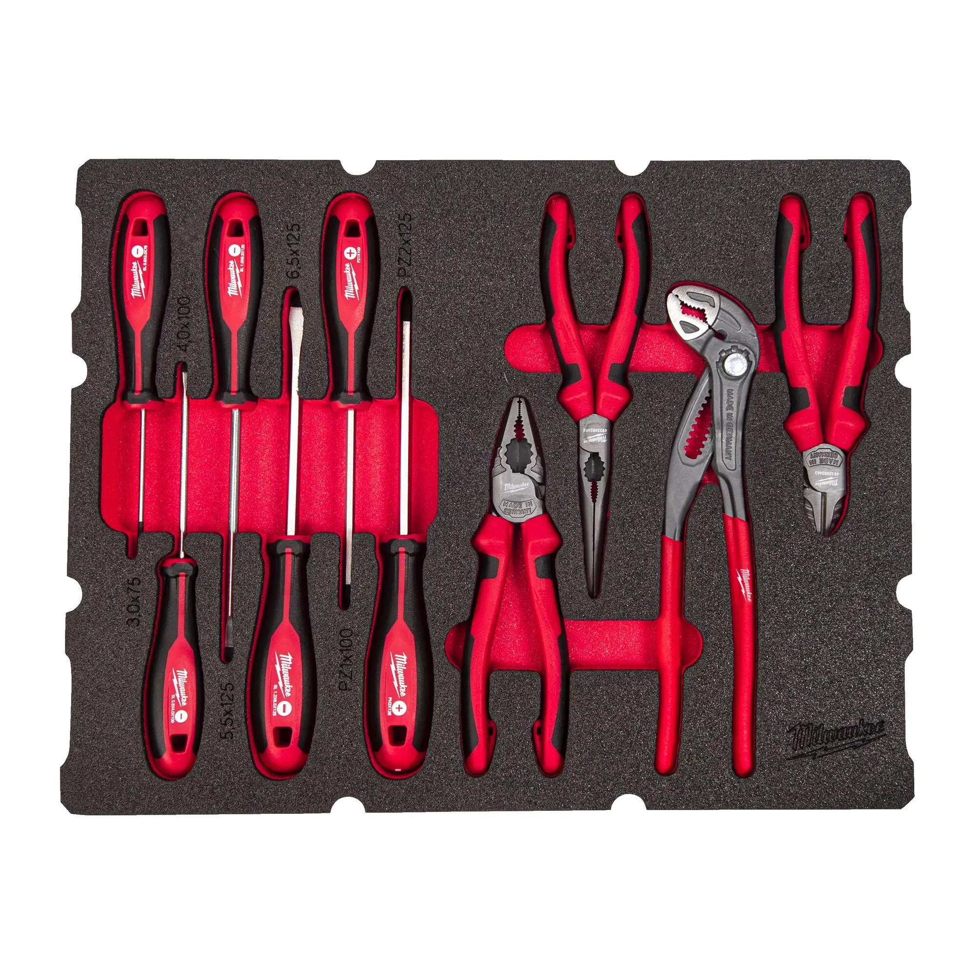 Produktfoto 1 von Milwaukee 10-teilige Einlage für PACKOUT Koffer mit Schubladen Zangen