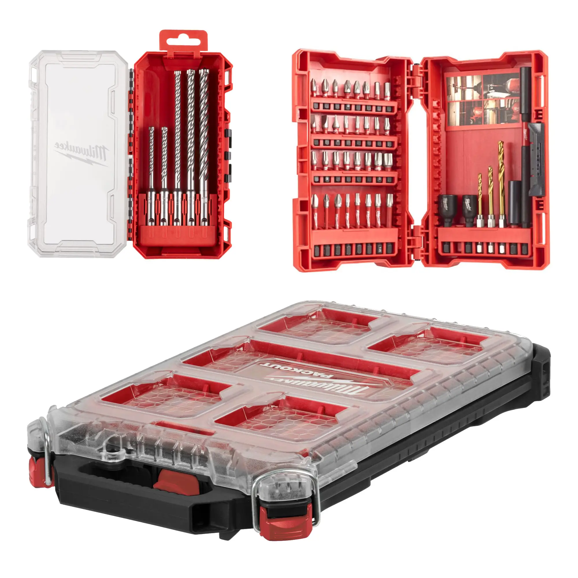 Milwaukee SHOCKWAVE Zubehör-Set 45-tlg. im PACKOUT Compact Slim Organiser