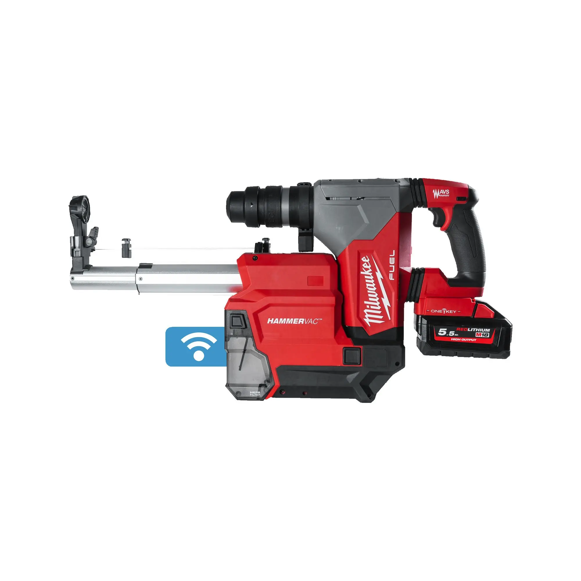 Produktfoto 1 von Milwaukee ONE KEY  Akku-Kombihammer + Staubabsaugung M18ONEFHPXDEL-552C