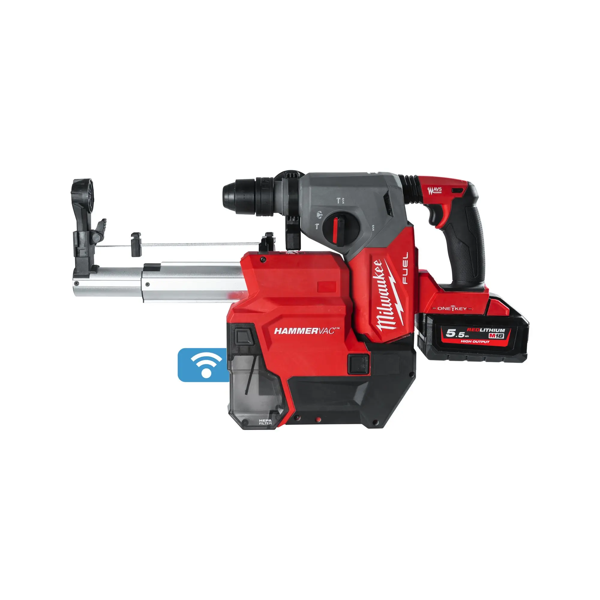 Produktfoto 1 von Milwaukee ONE KEY Akku-Kombihammer + Staubabsaugung M18ONEFHXDEL-552C