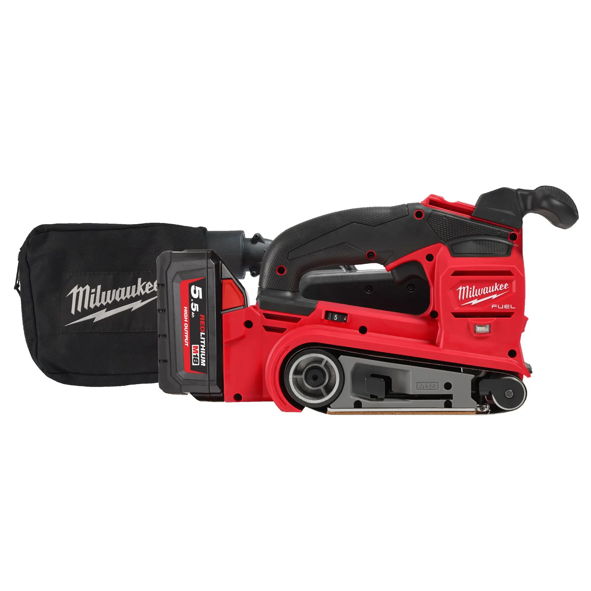 Produktfoto 1 von Milwaukee FUEL Akku-Bandschleifer M18FBTS75-502X, 2x 5,5 HB und Ladegerät