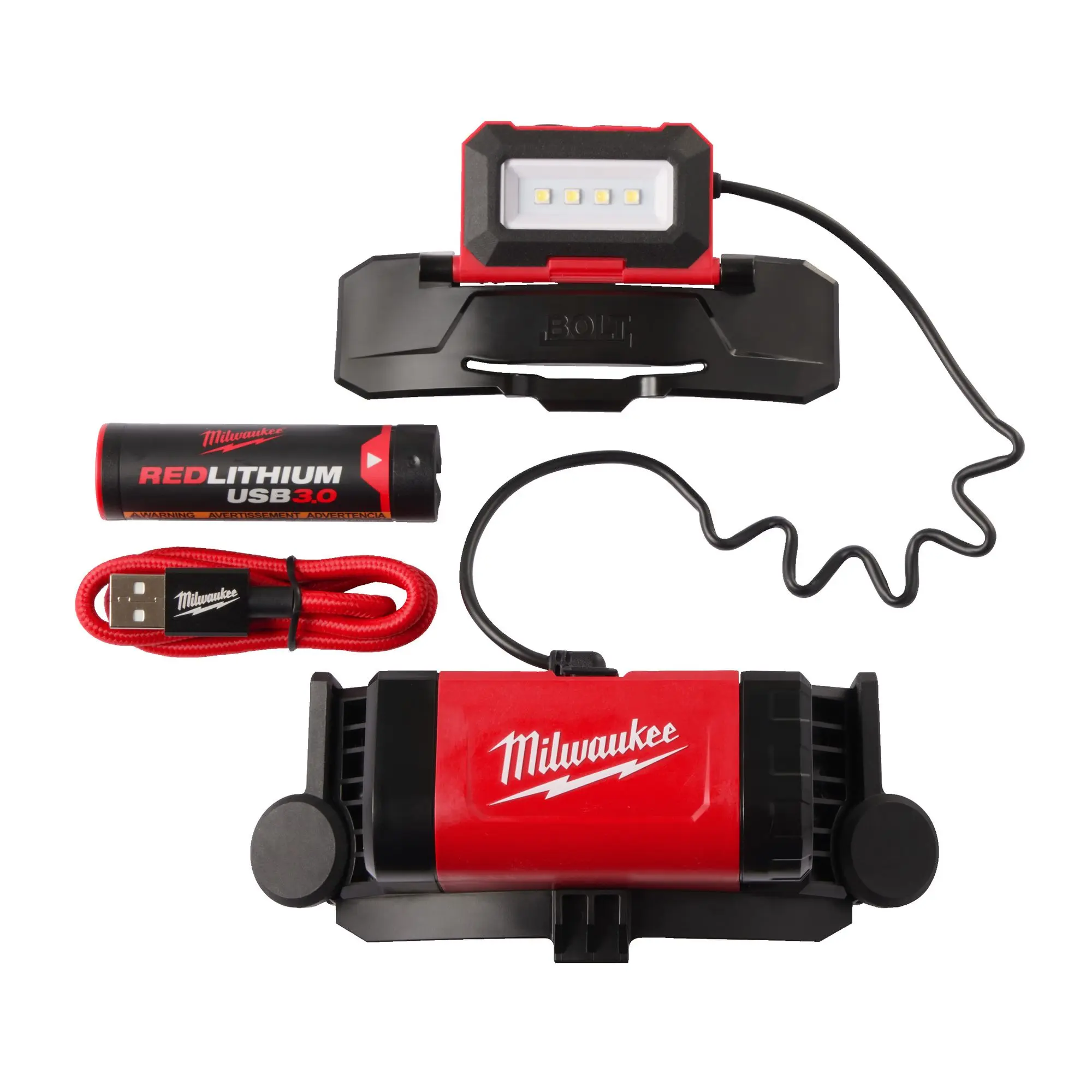 Produktfoto 1 von Milwaukee USB-Akku-Helmlampe L4BOLTHL-301, SKU: 4933479902