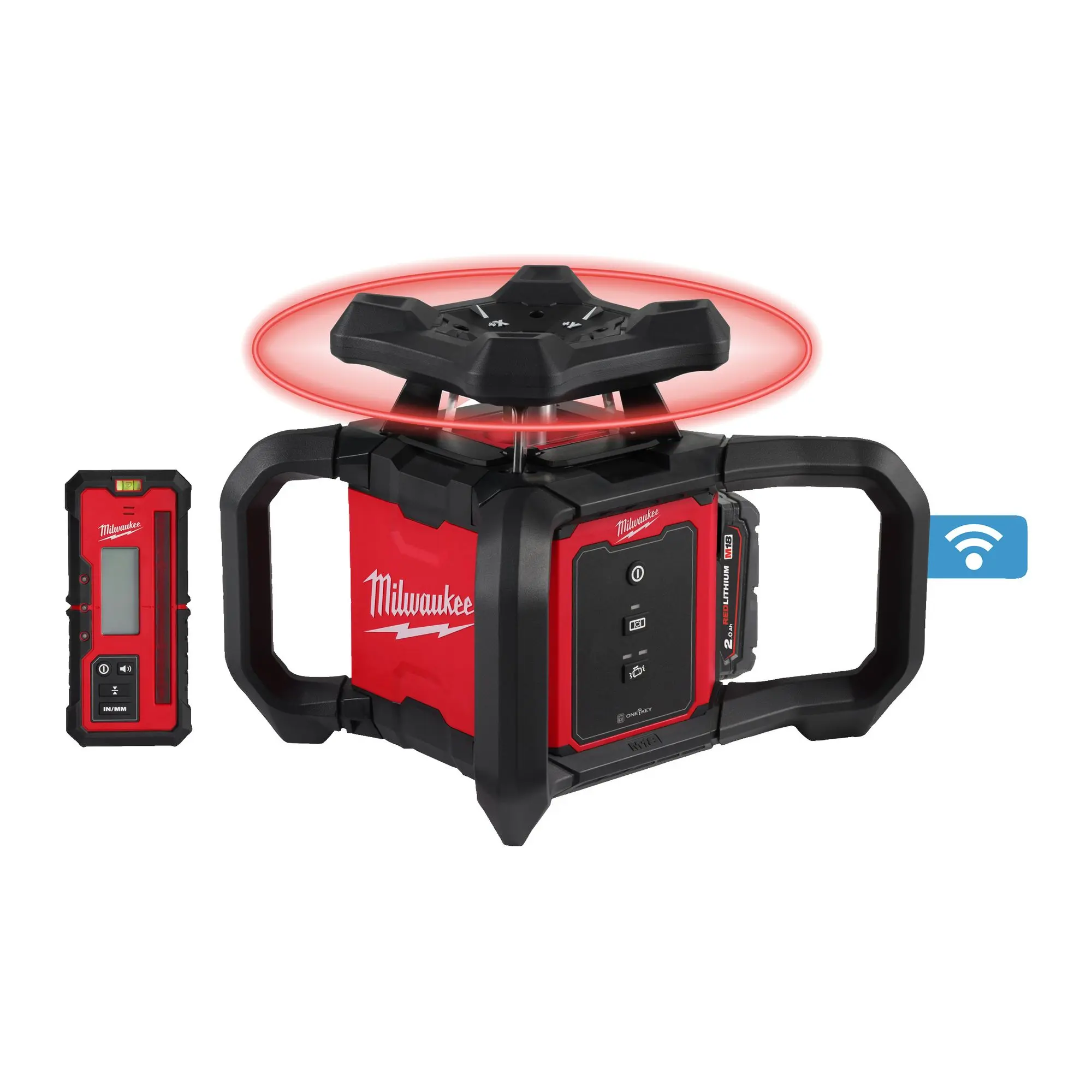 Produktfoto 1 von Milwaukee M18 ONE-KEY Akku-Rotationslaser M18 RLOH600-201C, 1x 2,0 Ah und Lader