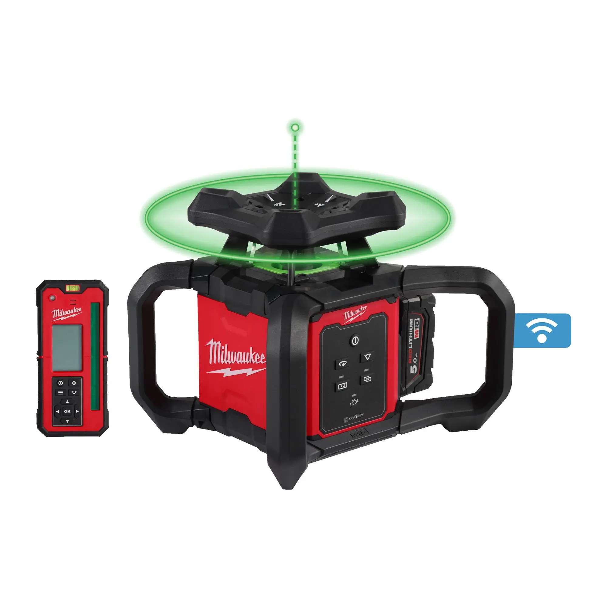 Produktfoto 1 von Milwaukee M18 ONE-KEY Akku-Rotationslaser M18 RLOHVG300-501C, 1x 5,0 Ah