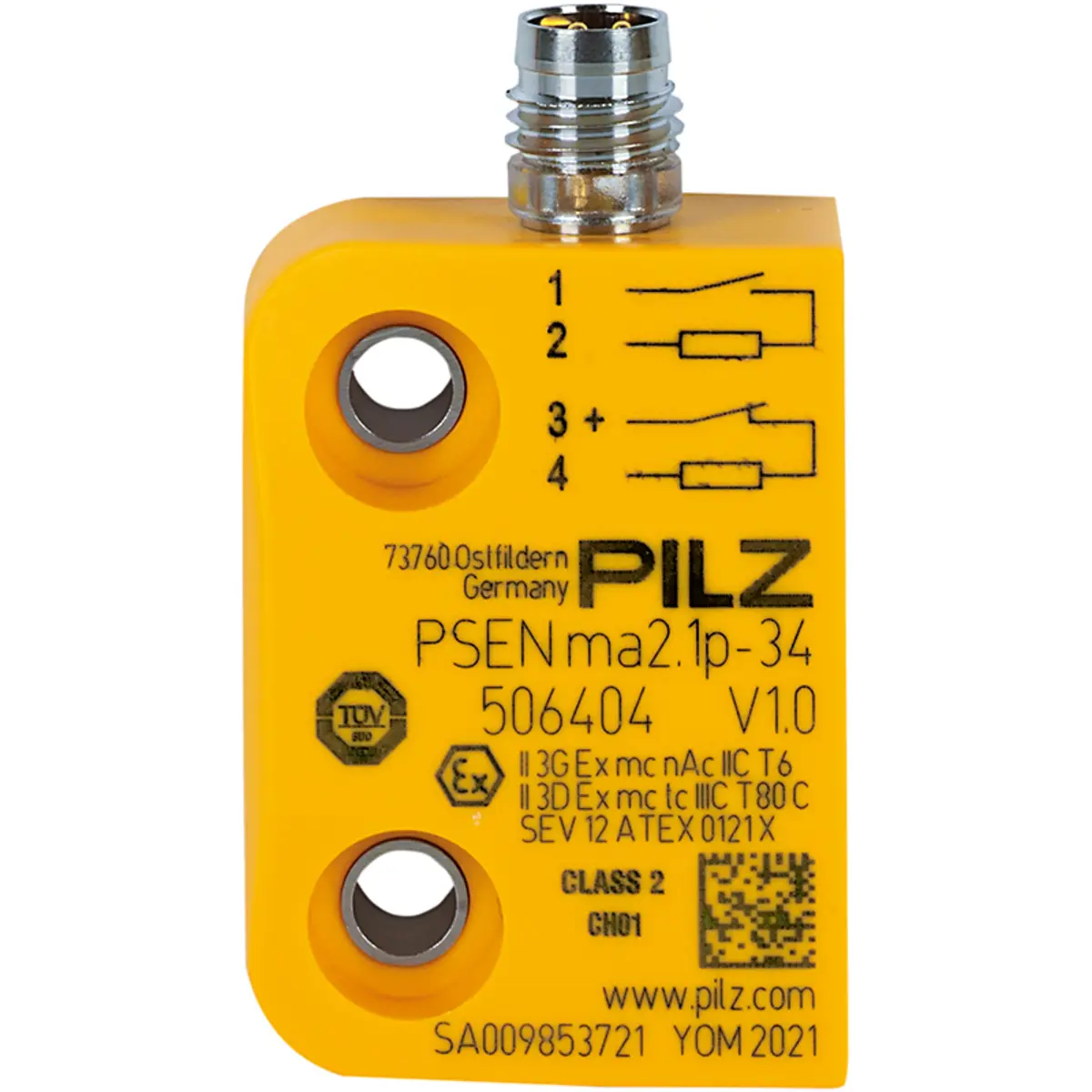 Produktfoto 1 von PILZ PSEN ma2.1p-34/6mm/LED/ATEX 1switch, PSENmag für elektronische Schaltgeräte