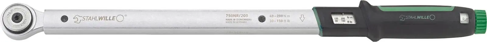 Produktfoto 1 von Stahlwille 50021004, 750NR/200 Drehmomentschlüssel mit Knarre 1/2" 40-200 Nm