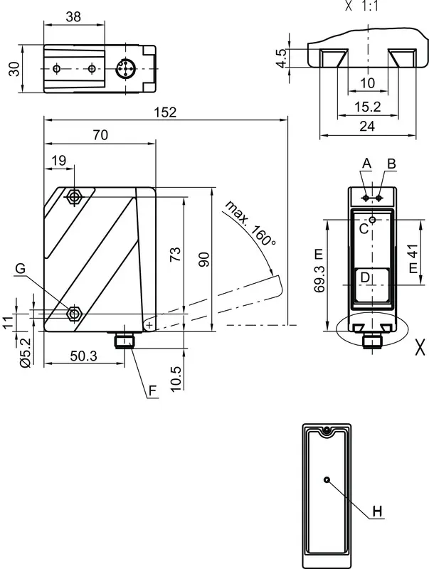 Produktfoto 1 von Leuze Electronic ODSL 96K/V66-2300-S12, Optischer Abstandssensor