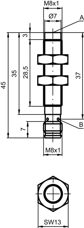 Produktfoto 1 von Leuze Electronic IS 208MM/2NC-4N0-S8.3, Induktiver Sensor