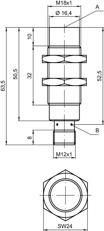 Produktfoto 1 von Leuze Electronic IS 218MM/4NO-8N0-S12, Induktiver Sensor