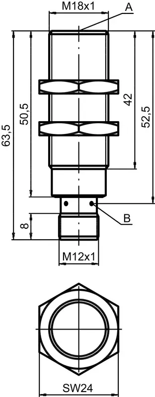 Produktfoto 1 von Leuze Electronic IS 218MM/2NO-8E0-S12, Induktiver Sensor