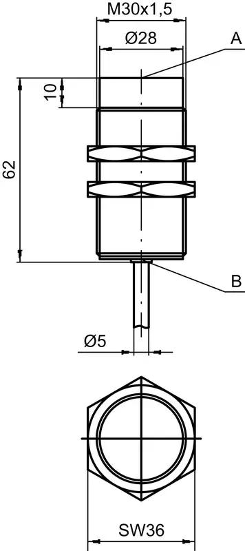 Produktfoto 1 von Leuze Electronic IS 230MM/2NO-40N, Induktiver Sensor
