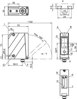 Produktfoto 1 von Leuze Electronic ODSIL 96B M/V6-S12, Optischer Abstandssensor