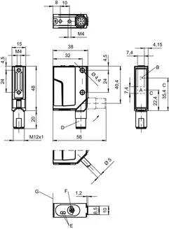 Produktfoto 1 von Leuze Electronic ODSL 8/V66.01-500-S12, Optischer Abstandssensor