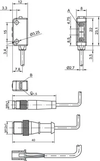 Produktfoto 1 von Leuze Electronic HRTR 2/42D-15F, Taster Hintergrundausblendung
