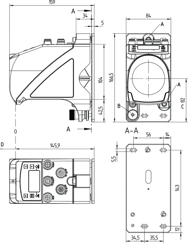 Produktfoto 1 von Leuze Electronic AMS 348i 40 H, Optischer Abstandssensor
