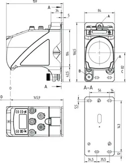Produktfoto 1 von Leuze Electronic AMS 348i 300 H, Optischer Abstandssensor
