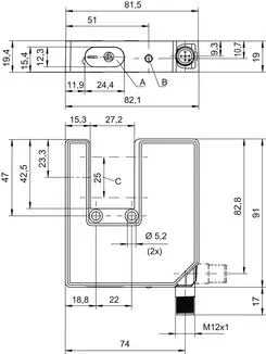 Produktfoto 1 von Leuze Electronic GS 754B/V4-27-S12, Gabel-Lichtschranke