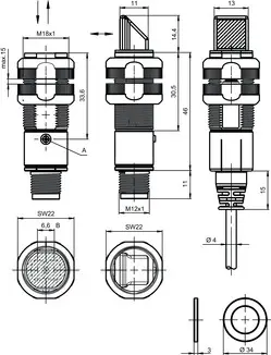 Produktfoto 1 von Leuze Electronic PRK318B.W/2N, Reflex-Lichtschranke polarisiert