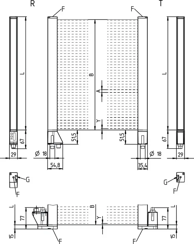 Produktfoto 1 von Leuze Electronic CML720i-T05-880.R-M12, Lichtvorhang Sender