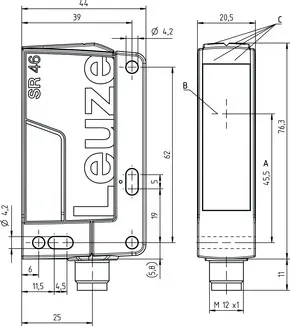 Produktfoto 1 von Leuze Electronic SLS46C-70.K28-M12, Einstrahl-Sicherheits-Lichtschranke Sender